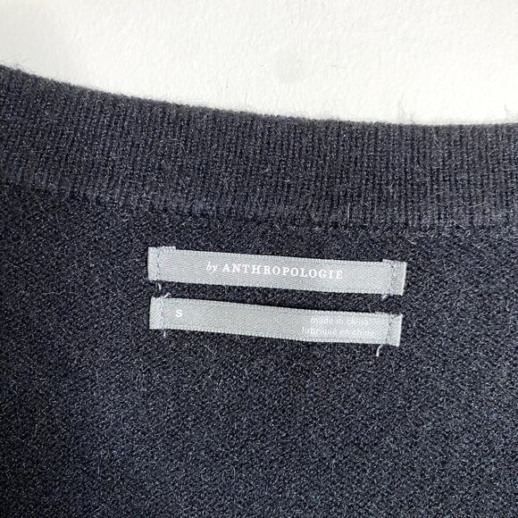 Anthropologie Serena V-Neck Button Front Pullover Sweater Black Size S - Picture 5 of 8